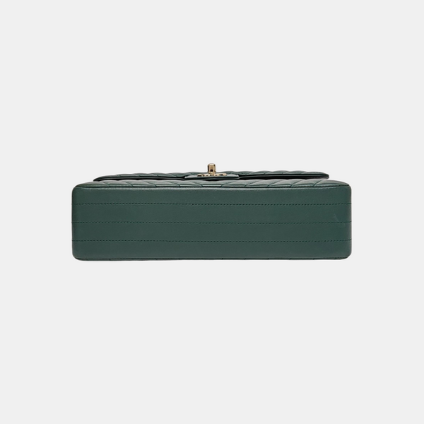CLASSIC FLAP Small Chevron Calfskin Green