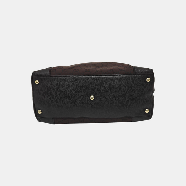 Monogram Nylon Tote Bag Brown