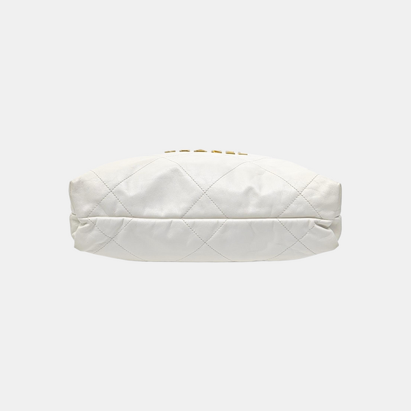 CHANEL 22 Small Quilted Calfskin White