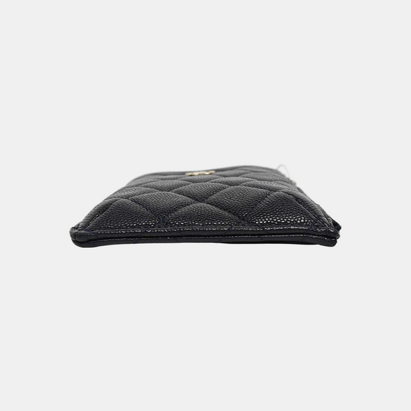 Quilted Grained Calfskin Wallet Blue
