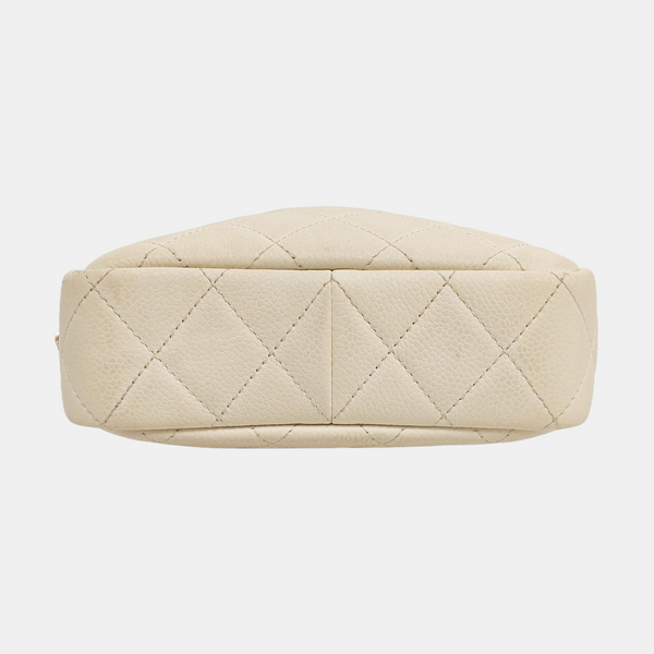 CAMERA CASE Quilted Grained Calfskin White