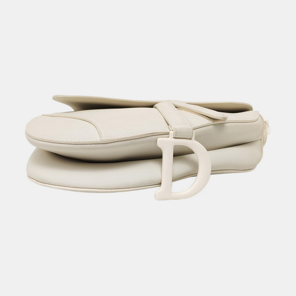 Saddle Small Calfskin White