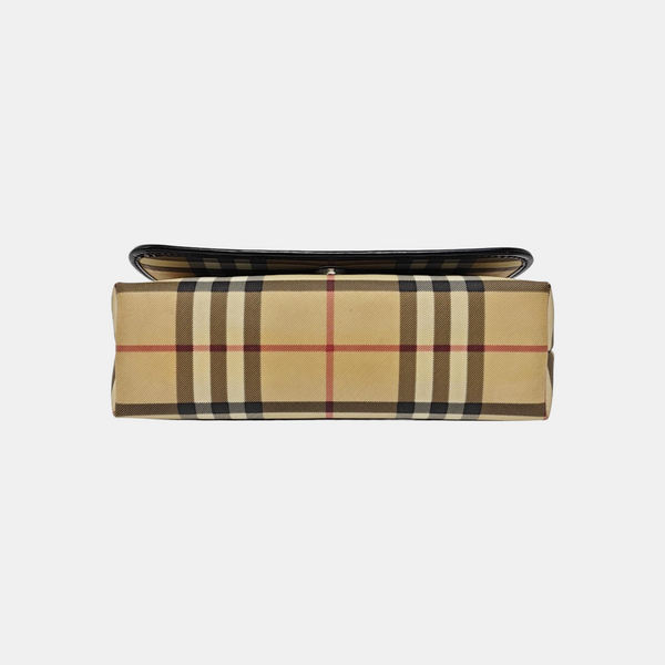 Coated Canvas Crossbody Bag Beige