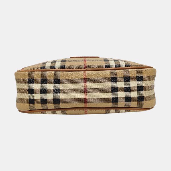 Coated Canvas Shoulder Bag Beige