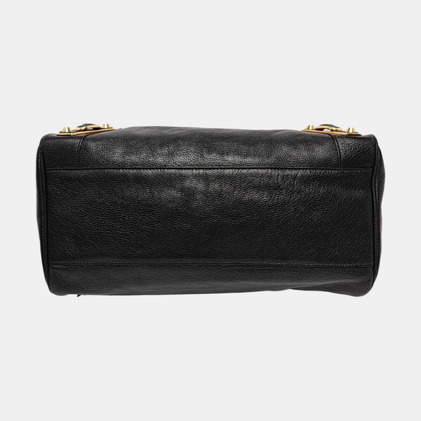 Classic Metallic Edge City Small Lambskin Black