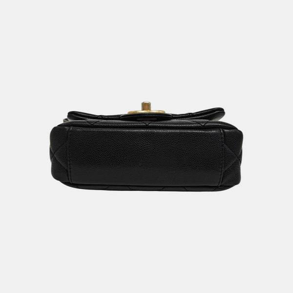 CLASSIC FLAP Mini Quilted Grained Calfskin Black