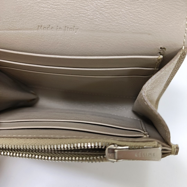Monedero pequeño TROTTEUR de piel de becerro beige