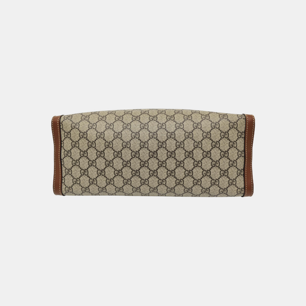 Padlock Medium Monogram Coated Canvas Beige