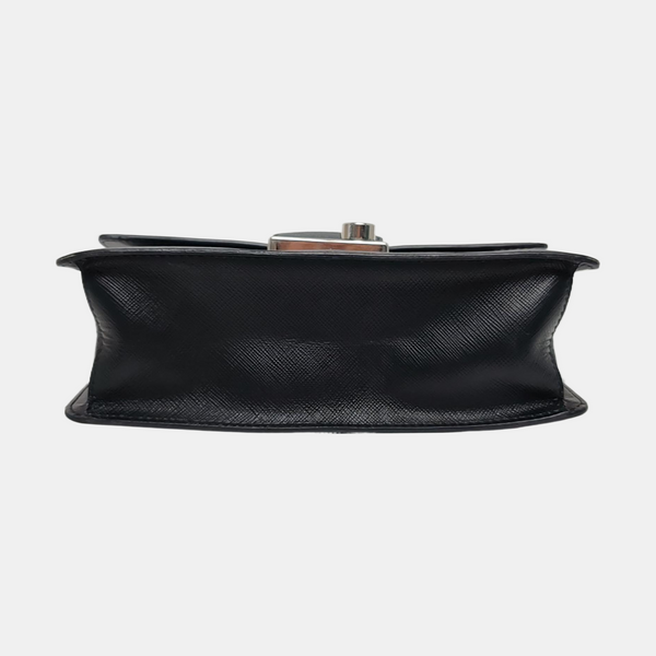 Saffiano Calfskin Crossbody Bag Black
