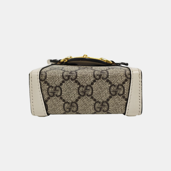 Authenticated pre-owned Horsebit 1955 Mini Coated Canvas Beige - Crossbody Bag at Looply