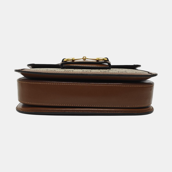 Horsebit 1955 Medium Monogram Coated Canvas Beige