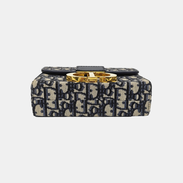 30 Montaigne Mini Oblique Canvas Blue