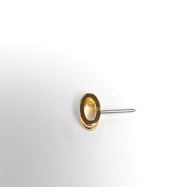 Pop H Metal Gold Stud Earrings