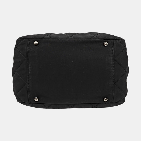 Authenticated pre-owned 2.55 Quilted Nylon Black - Top Handle Bag at Looply