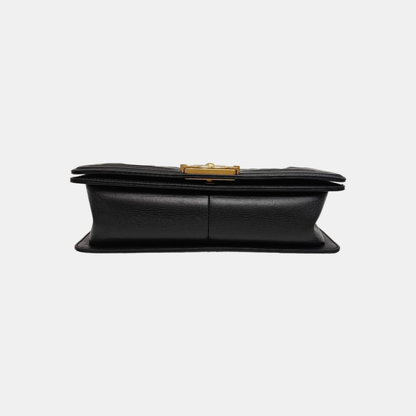 BOY CHANEL Medium Quilted Calfskin Black