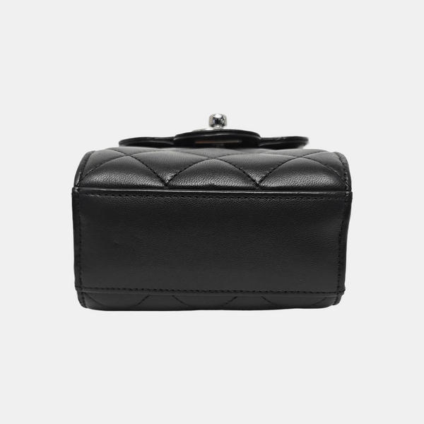 Quilted Lambskin Shoulder Bag Black