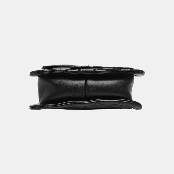 Quilted Lambskin Shoulder Bag Black