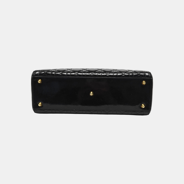 Lady Dior Large Patent Leather Black