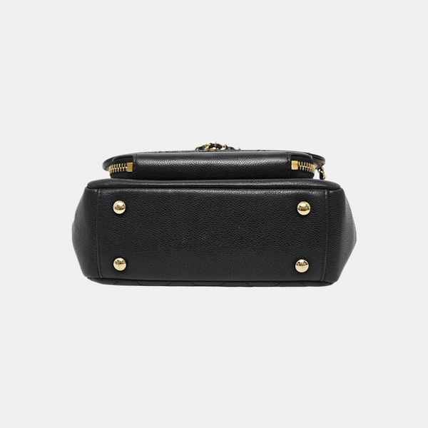 BUSINESS AFFINITY Small Quilted Grained Calfskin Black
