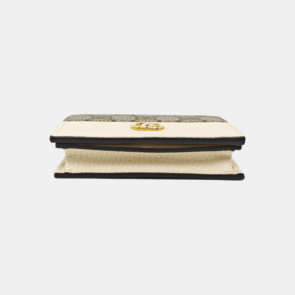 GG Marmont Mini Monogram Coated Canvas Gray Wallet