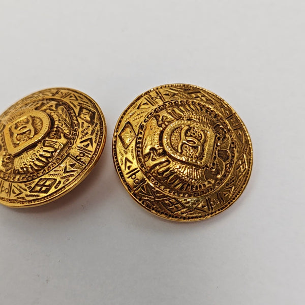 Pendientes de clip de metal dorado vintage