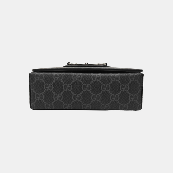 Horsebit 1955 Mini Monogram Coated Canvas Black