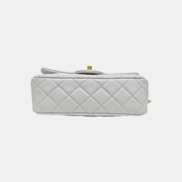 CLASSIC FLAP Mini Quilted Lambskin Gray