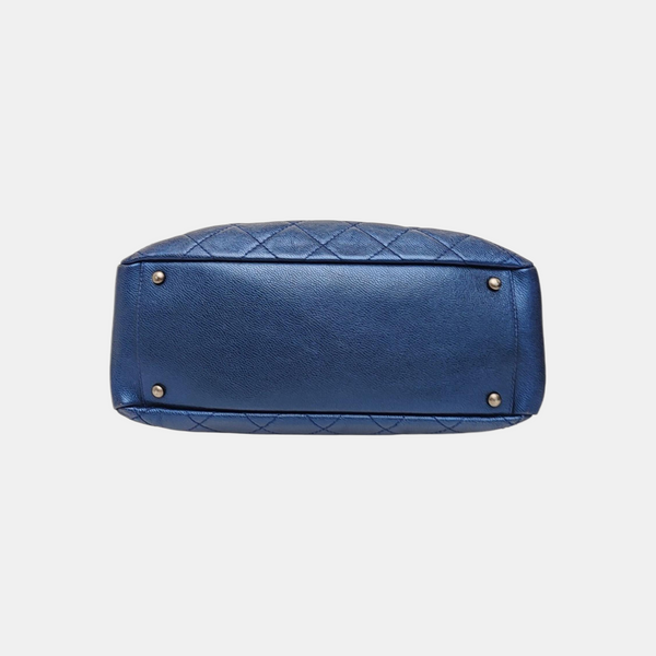 CC TIMELESS SOFT Small Quilted Grained Calfskin Blue