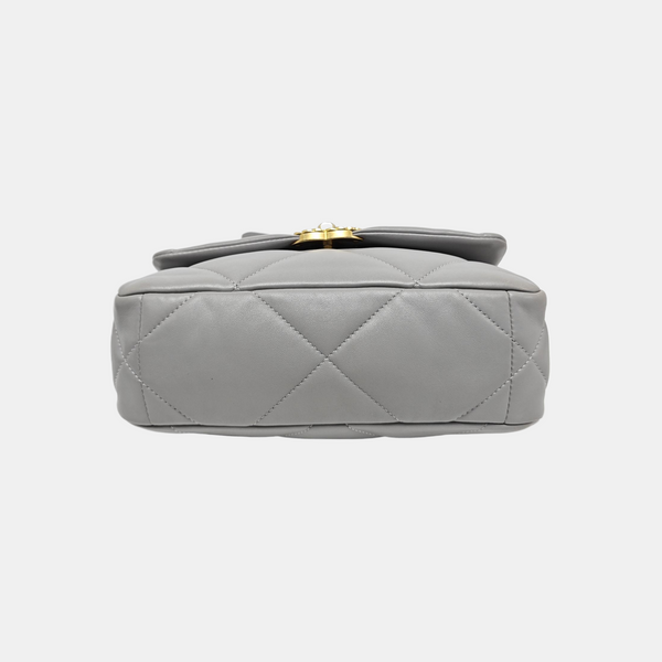 CHANEL 19 Small Quilted Lambskin Gray