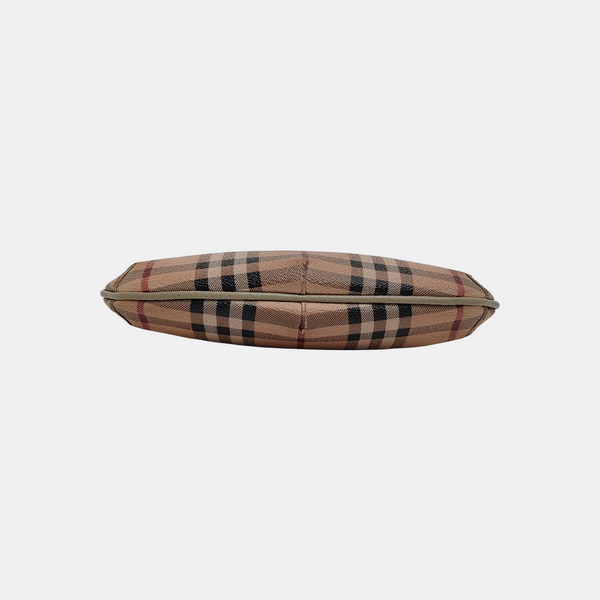Coated Canvas Clutch Beige