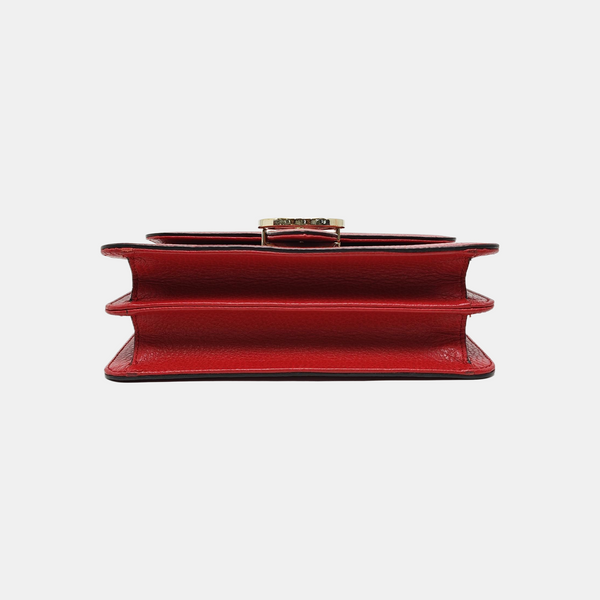 Interlocking G Small Calfskin Red