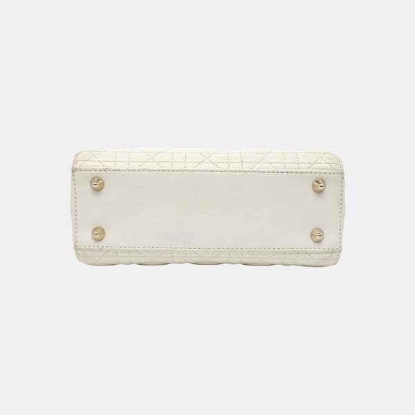 Lady Dior Small Cannage Lambskin White
