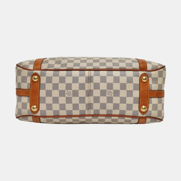 STRESA PM Damier Azur Coated Canvas White
