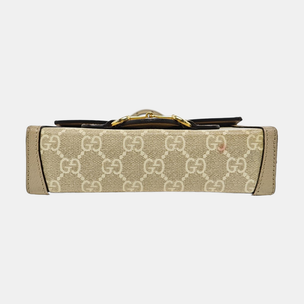 Horsebit 1955 Mini Monogram Coated Canvas Beige
