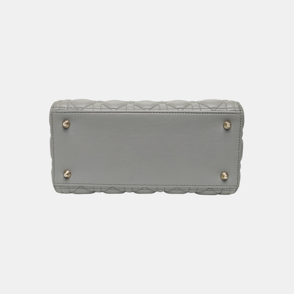 Lady Dior Medium Cannage Lambskin Gray