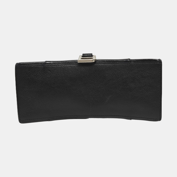 Hourglass East West Tote Small Calfskin Black