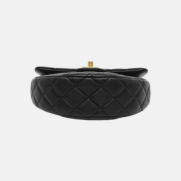 Quilted Lambskin Shoulder Bag Small Black