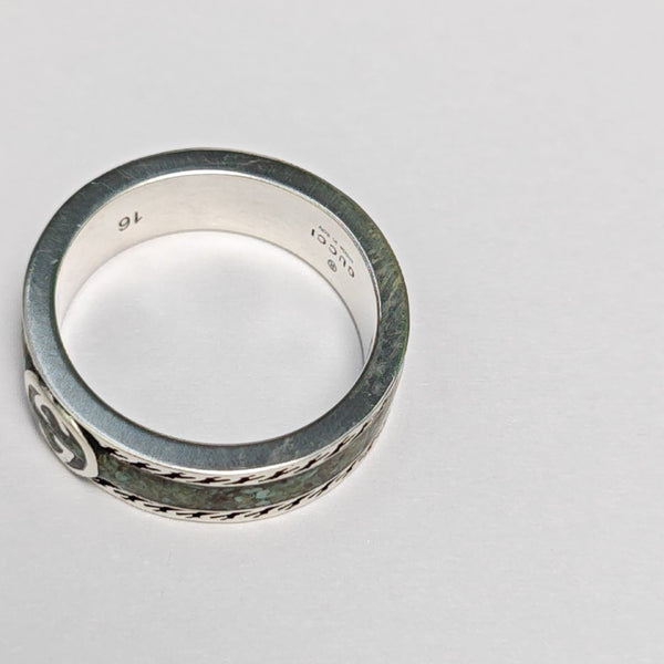 Interlocking G 925 Sterling Silver Ring HK 16