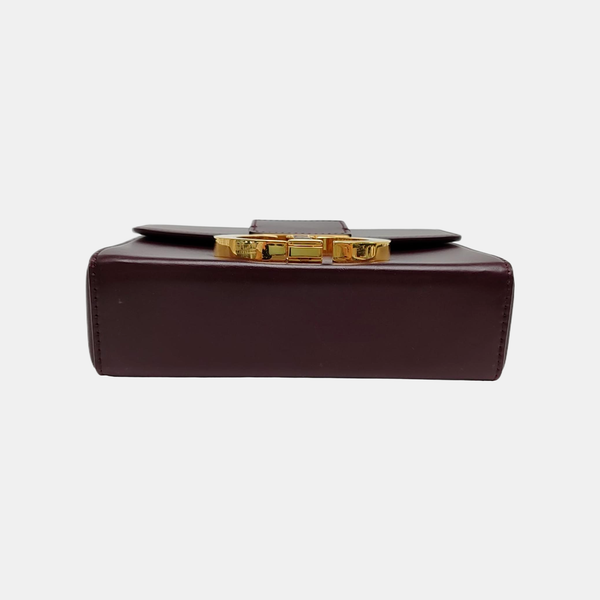 Authenticated pre-owned 30 Montaigne Oblique Calfskin Burgundy - Shoulder Bag at Looply