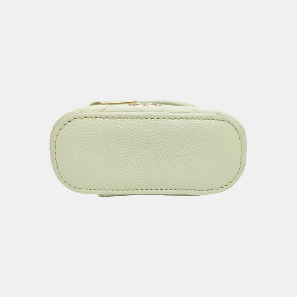 VANITY CASE Mini Quilted Grained Calfskin Green