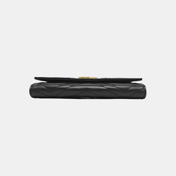 GG Marmont Super Mini Quilted Calfskin Black Wallet