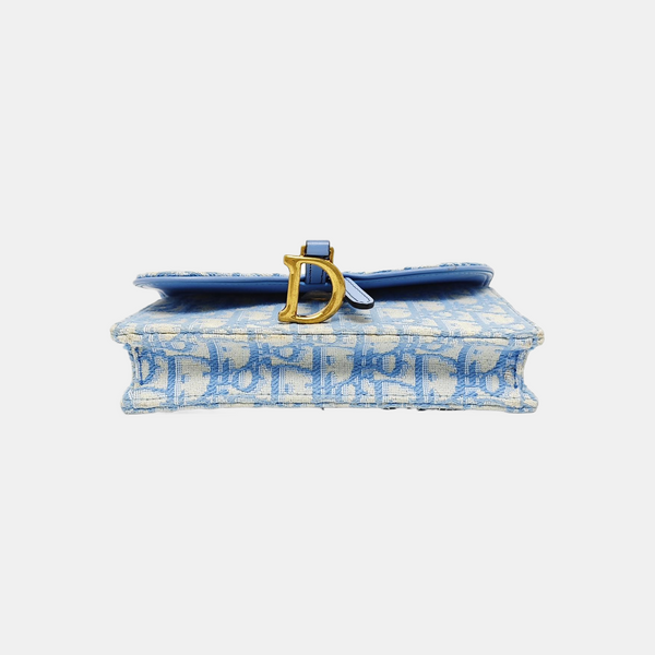 Saddle Mini Oblique Canvas Blue