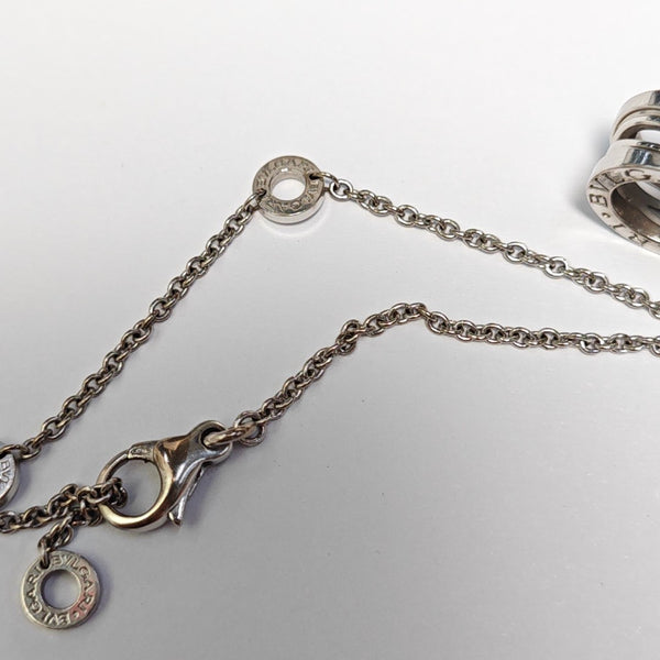 B.ZERO1 18k White Gold Silver Necklace