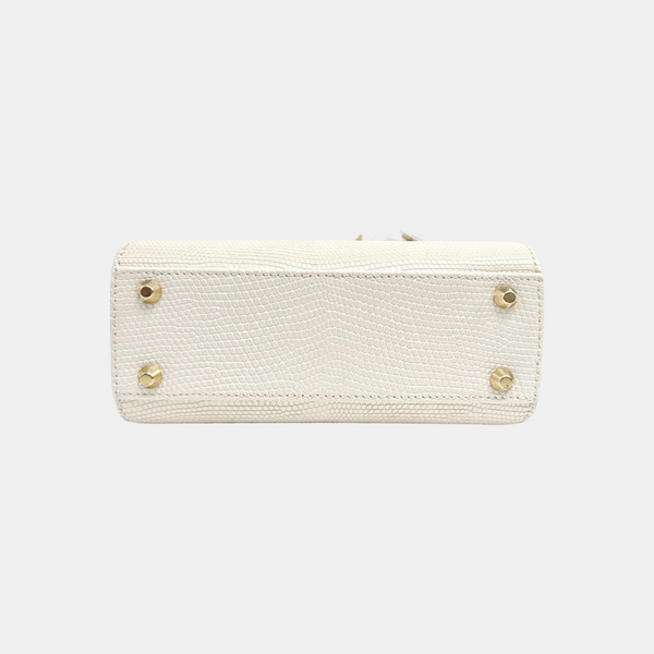 Lady Dior Mini Lizard White