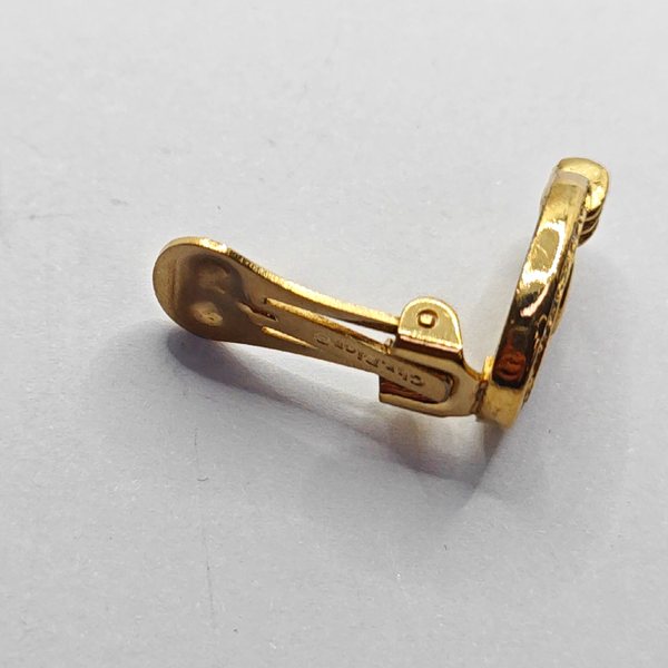 Petit CD Metal Gold Clip On Earrings