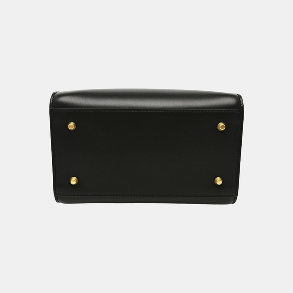 Calfskin Shoulder Bag Small Black