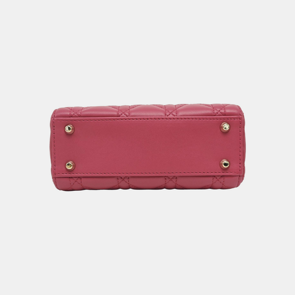 Lady Dior Mini Cannage Lambskin Red