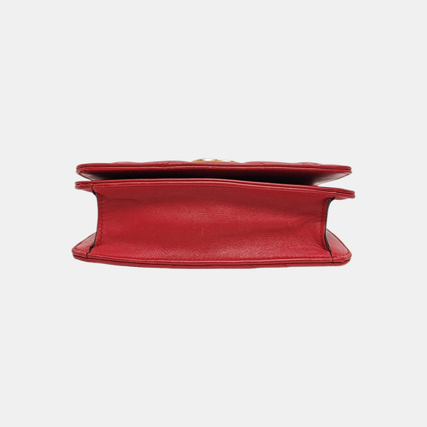 GG Marmont Super Mini Quilted Calfskin Red