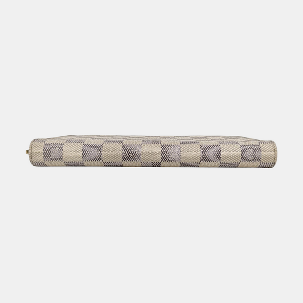 ZIPPY Damier Azur Coated Canvas White Wallet