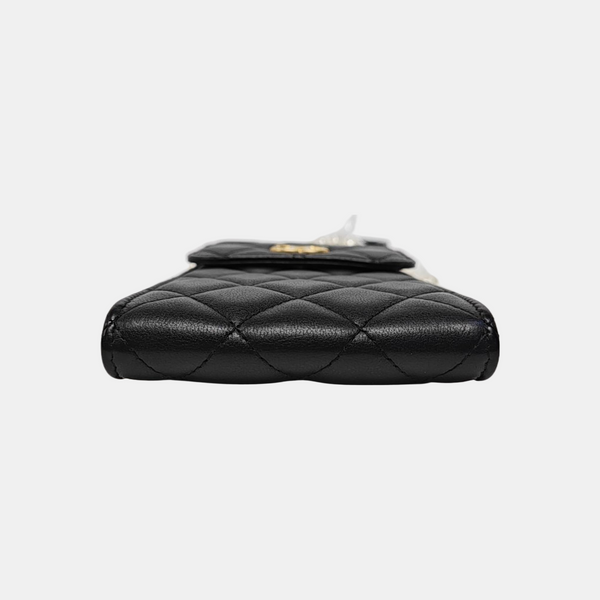 Quilted Lambskin Crossbody Bag Mini Black